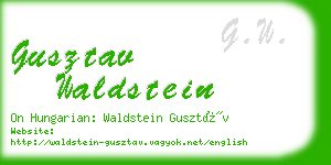 gusztav waldstein business card